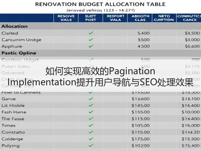 如何实现高效的Pagination Implementation提升用户导航与SEO处理效果