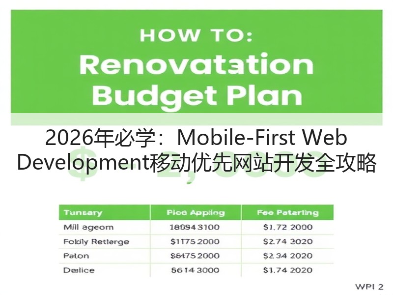 2026年必学：Mobile-First Web Development移动优先网站开发全攻略