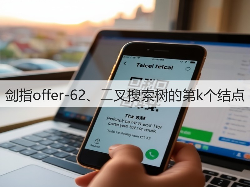 剑指offer-62、⼆叉搜索树的第k个结点(图2)