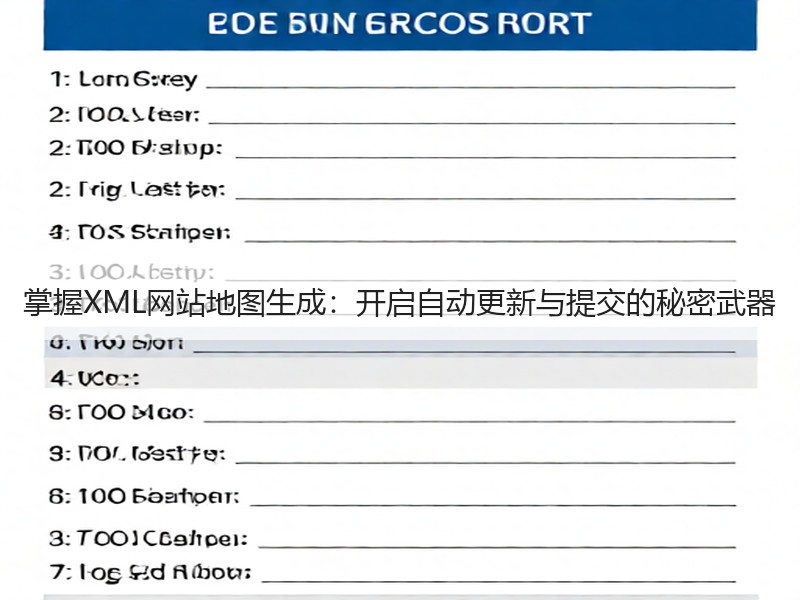 掌握XML网站地图生成：开启自动更新与提交的秘密武器